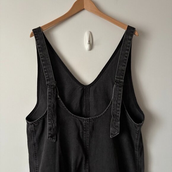 Free People We The Free High Roller Denim Jumpsuit Mineral Black Size Large - Picture 11 of 14